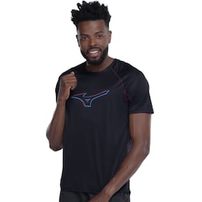 Camiseta T-Shirt Masculina Mizuno Run Easy Preta MIMAR4350