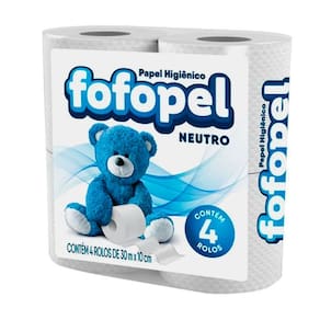 Papel HigiÃªnico Folha Simples Neutro 30m 64 Rolos (16x4) Fofopel