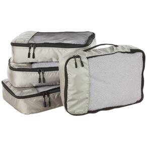 Cubos de embalagem: Amazon Basics for Travel, 4 peças, cinza