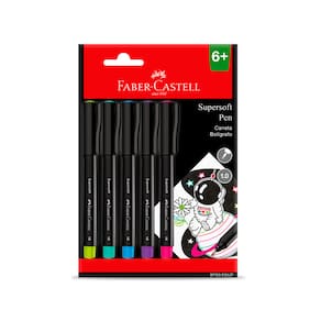 Caneta 1.0mm Faber-Castell - Supersoft 5 Cores