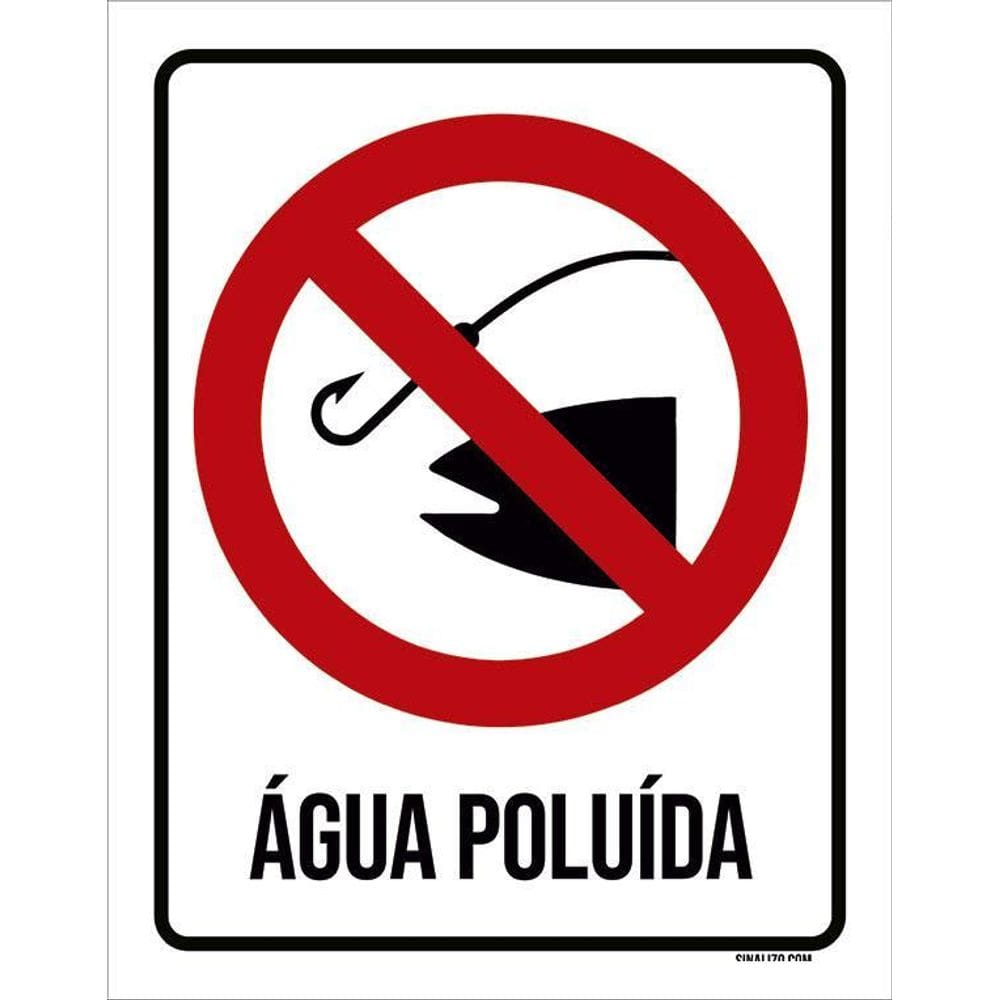 Kit 3 Placas Cuidado Água Poluída