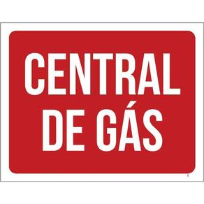 Placa De Sinalização - Cuidado Central De Gás 36X46