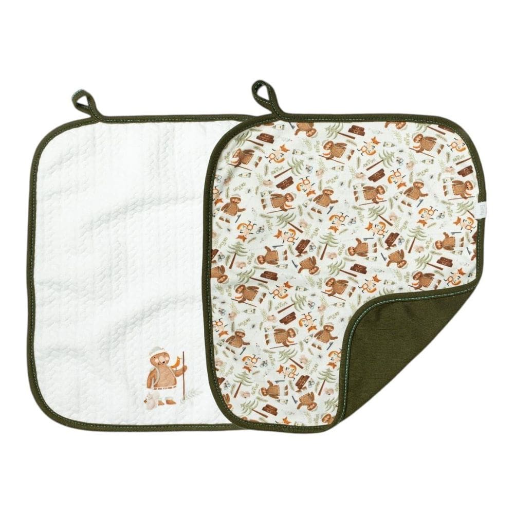 Kit 2 Babinhas Paninho De Boca Matelasse Camping Verde -Hug