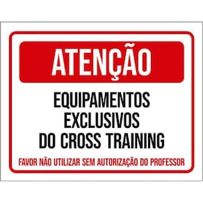 Kit 3 Placas Atenção Equipamentos Exclusivos Cross Training