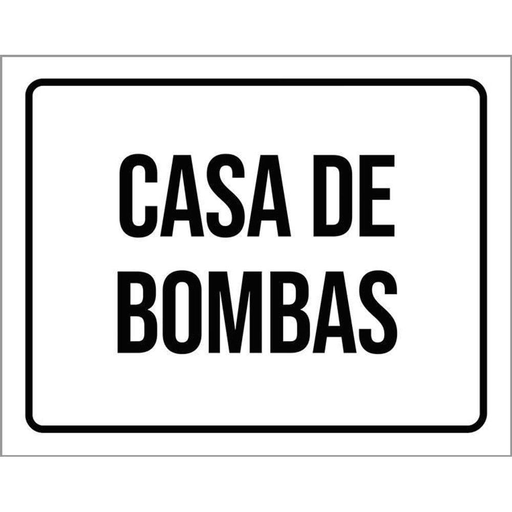 Placa Sinalização Casa De Bombas 36X46