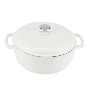 Forno holandês Amazon Basics Ferro fundido esmaltado 6L branco fosco
