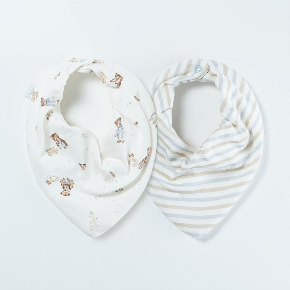 Kit Com 2 Babadores Hug Bandana Sweet Dreams Azul Místico