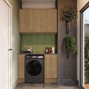 Lavanderia Modulada Kappesberg Celeste 3 Peças Nogueira 120cm