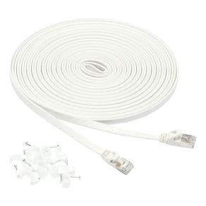 Cabo de conexão Ethernet Amazon Basics RJ45 Cat 7 30 pés branco