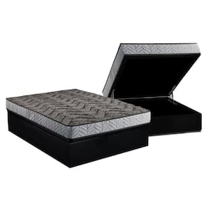 Conjunto Box Baú King: Colchão Espuma Paropas Compact AG 65 / D28 Royalle Rústico Prata + Base CRC Suede Black (193x203)