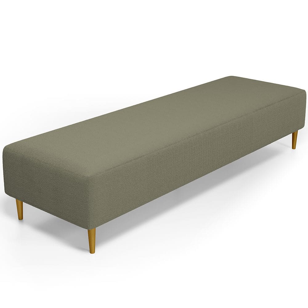 Puff Decorativo Sala de Estar Bali W01 Pés Palito 210x60cm Bouclê Oliva - Lyam Decor