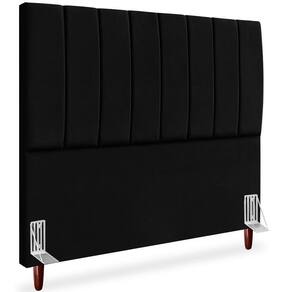 Cabeceira Casal 140cm Arlla Suede Preto Rm Preto