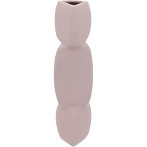 VASO DECORATIVO ENFEITE CASA GEOMÉTRICO HOME&CO CERÂMICA 31x8x8cm ROSA CLARO