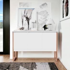 Buffet Aparador Industrial Para Sala Dakar Branco Cobre