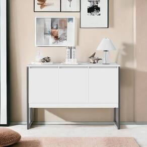 Buffet Aparador Com 3 Portas Miami Branco Preto