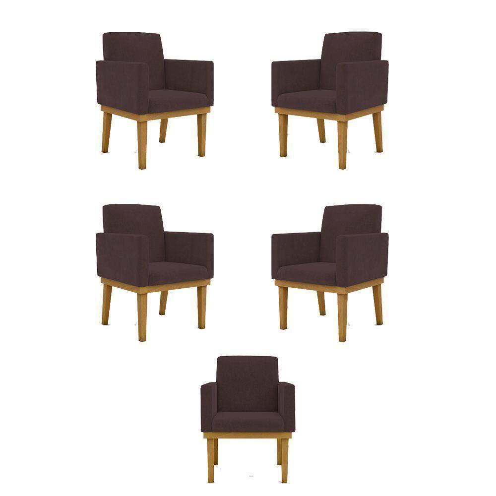 Kit 05 Poltronas Decorativa Reforçada Balaqui Decor Marrom