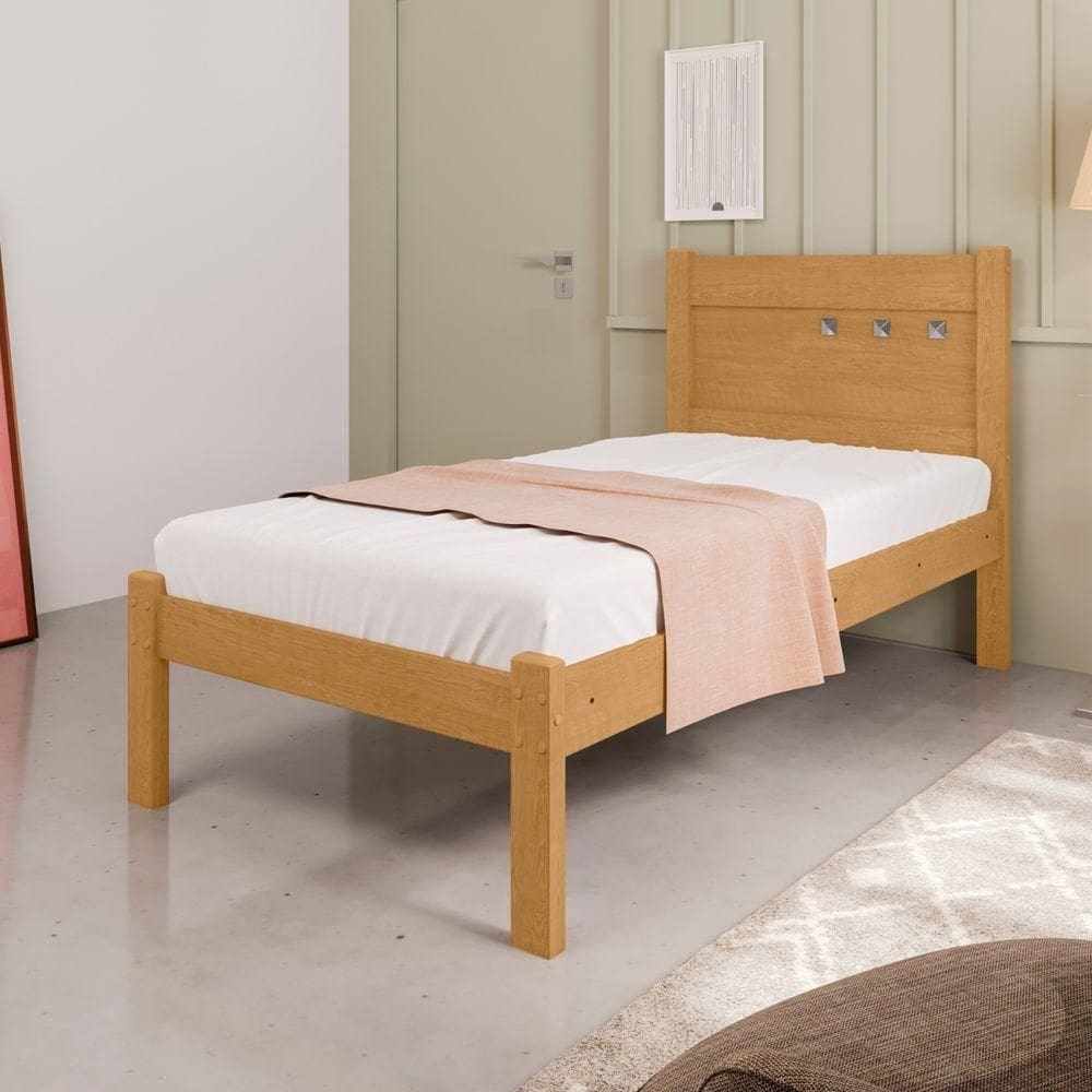 Cama De Solteiro Bilac Naturalle Off White