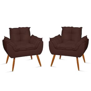 Kit 2 Poltronas Cadeiras Decorativas Opala Sala Quarto Cor:marrom