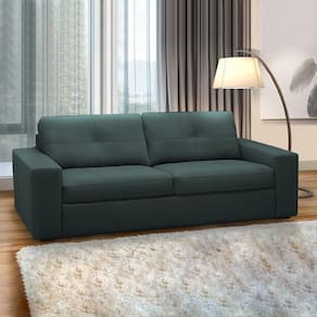 Sofá Decorativo Mendes 3 Lugares Sala De Estar 235cm Pés Em Madeira Couro Verde Musgo G88 - Gran Belo