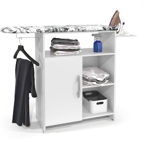 Tabua de Passar Roupa 1 Porta e Prateleira com Organizador Branco