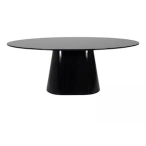 Mesa De Jantar Cone Oval 137x90 Cm Laqueada Cores Preto