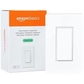 Interruptor de luz inteligente Amazon Basics de pólo único branco