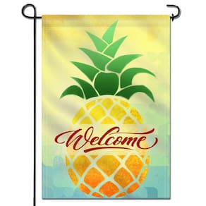 Bandeira de jardim Anley Cartoon Pineapple Welcome 32x45cm Poliéster