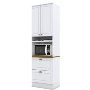 Paneleiro Duplo Americana 220cm Para 1 Forno Henn Branco Nature