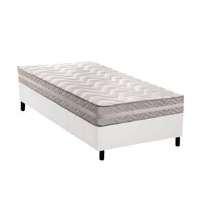 Conjunto Box Solteiro: Colchão Anatômico Paropas D28 / Master AG80 Prata Double Face 17 + Base CRC Courano White (88x188)