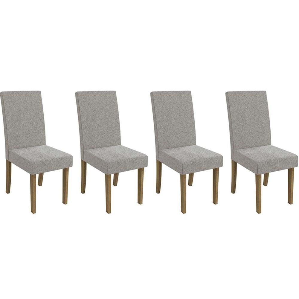 Cadeira Sala de Jantar 2CAD131FR Kit 4 Un Freijo/Linho Cinza A056 - Kappesberg