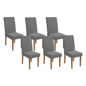 Cadeira Sala de Jantar 2CAD142FR Kit 6 Un Freijo/Linho Cinza A056 - Kappesberg