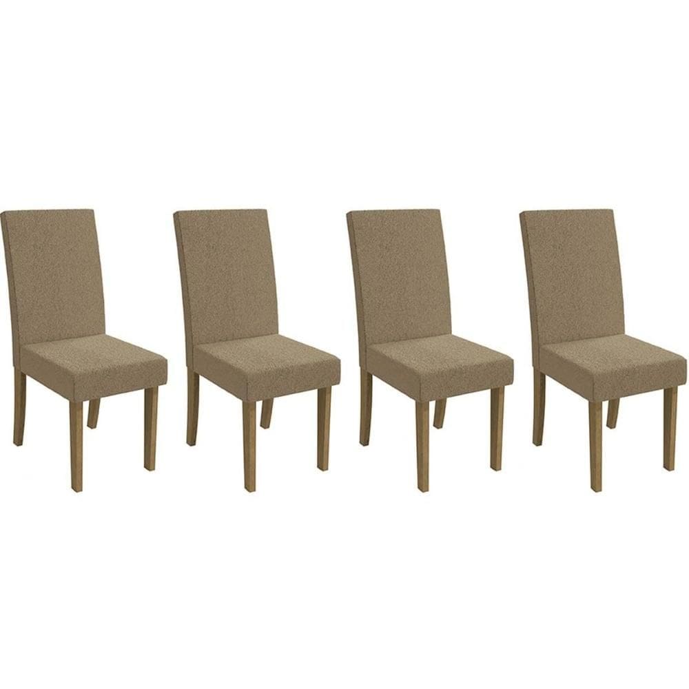 Cadeira Sala de Jantar 2CAD131FR Kit 4 Un Freijo/Linho Fendi A057 - Kappesberg