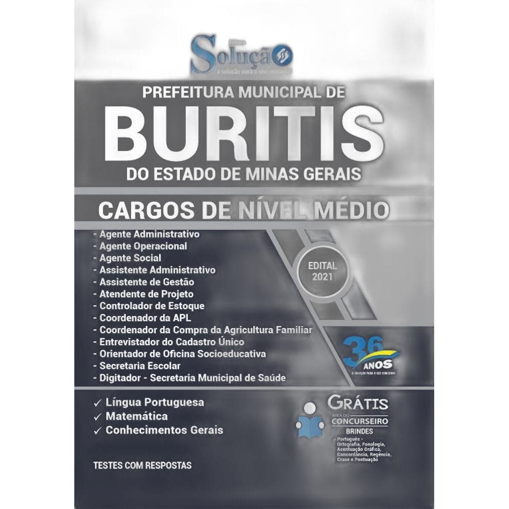 Apostila Concurso Buritis Mg - Nível Médio