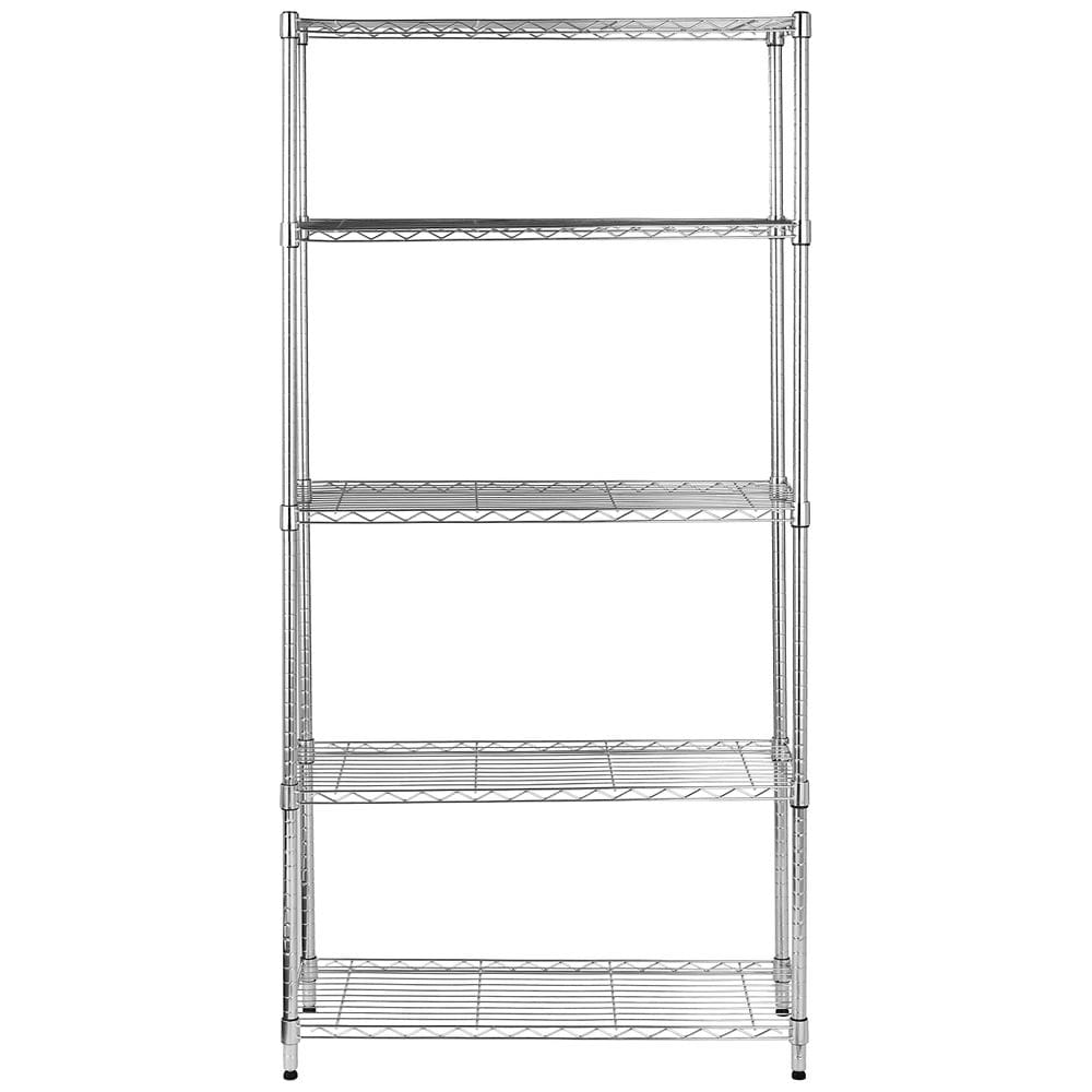 Organizador de prateleiras de armazenamento Amazon Basics 5-Shelf Silver