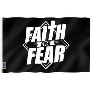 Bandeira Anley Faith Over Fear 90x150cm Poliéster Cor Viva