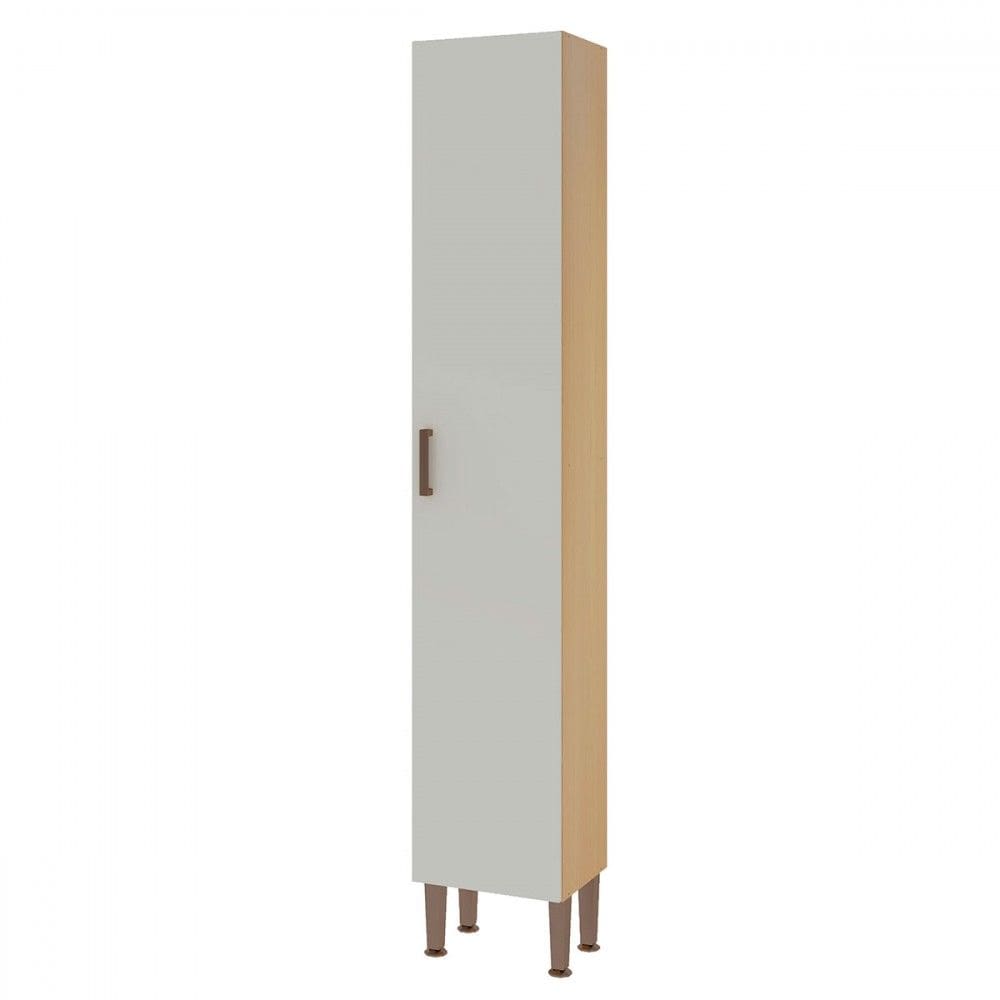 Paneleiro 1 Porta 3 Prateleiras Freijo/White Laca Brilho - Genialflex