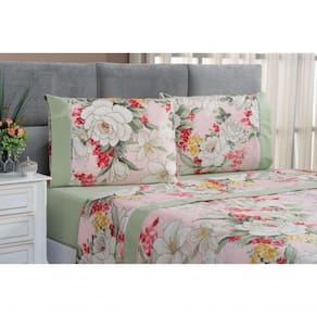 Jogo De Cama Estampado Micropercal 200 Fios Naturale King 04 Peças - Killy