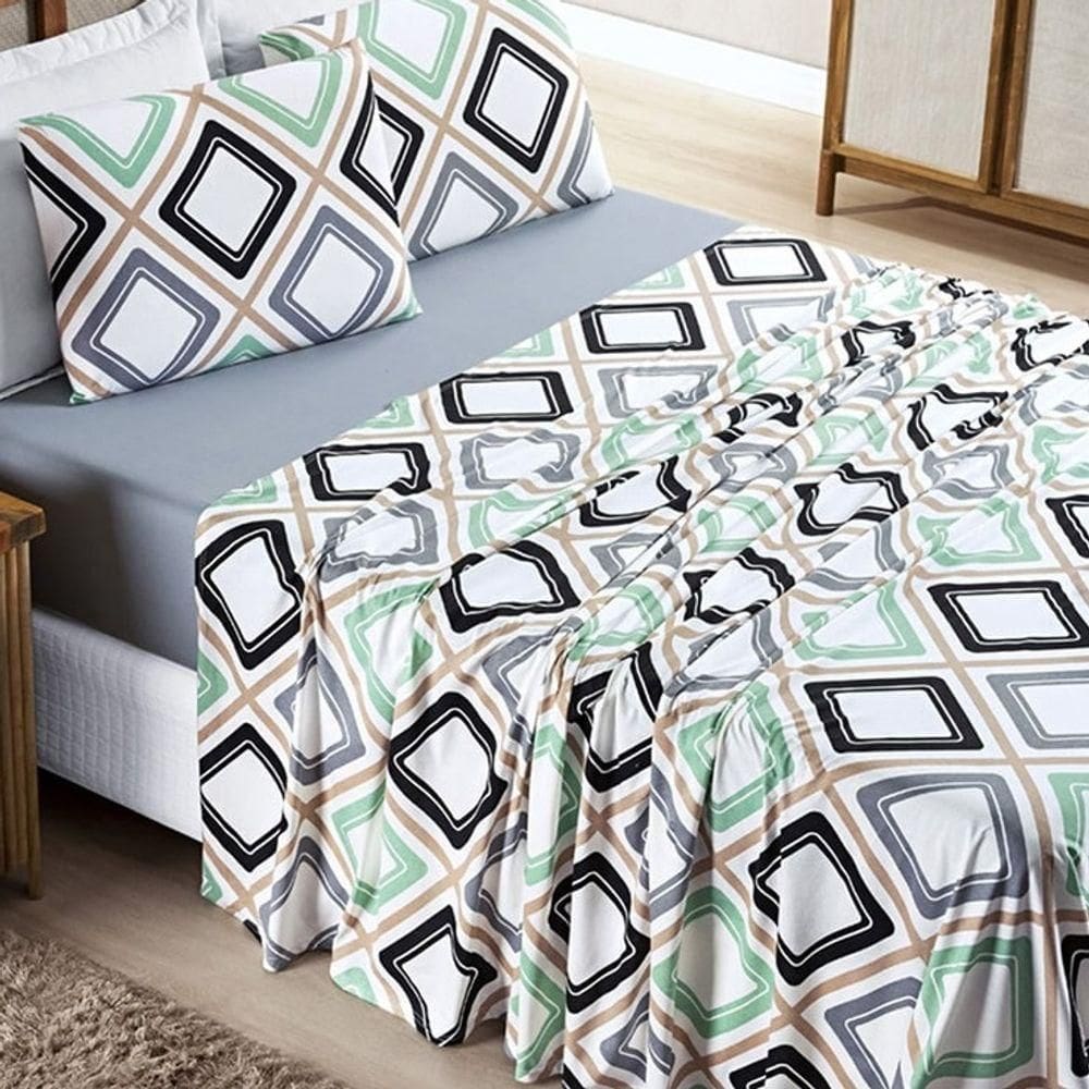 Jogo Lençol Casal Malha Milly 4 Pçs Harmo