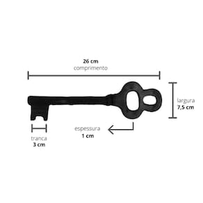 Kit 5 Chaves Decorativas Rústica Enfeite Em Ferro Nº 01 26Cm