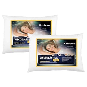 Travesseiro Viscoelástico Visco Slim Kit c/ 2 Un (38x58) - Ortobom