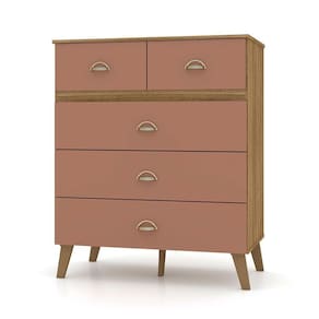 Cômoda Para Quarto 05 Gavetas Milão Nature/camarim - Pallazio