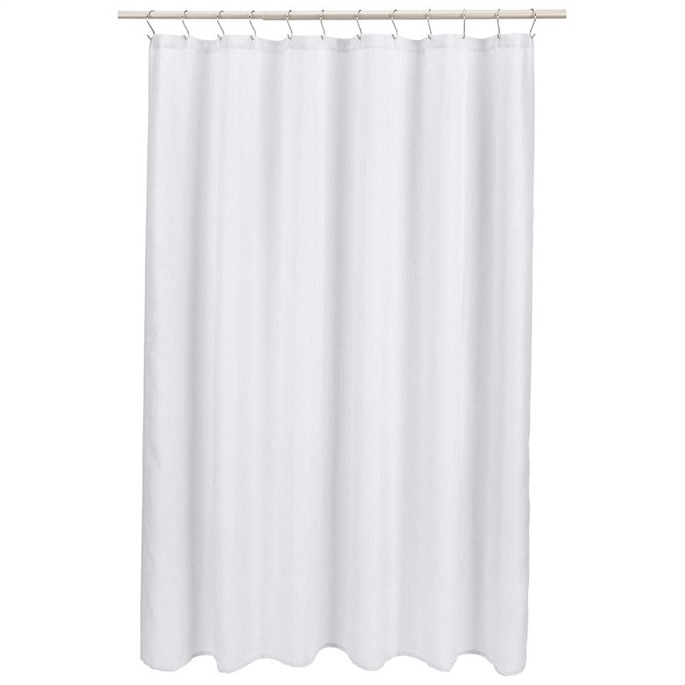 Cortina de chuveiro Amazon Basics Linen Style 180x180cm Bright Wh