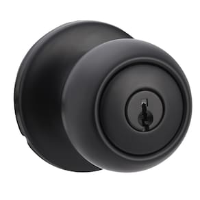 Maçaneta de porta Amazon Basics Exterior com fechadura Coastal Black