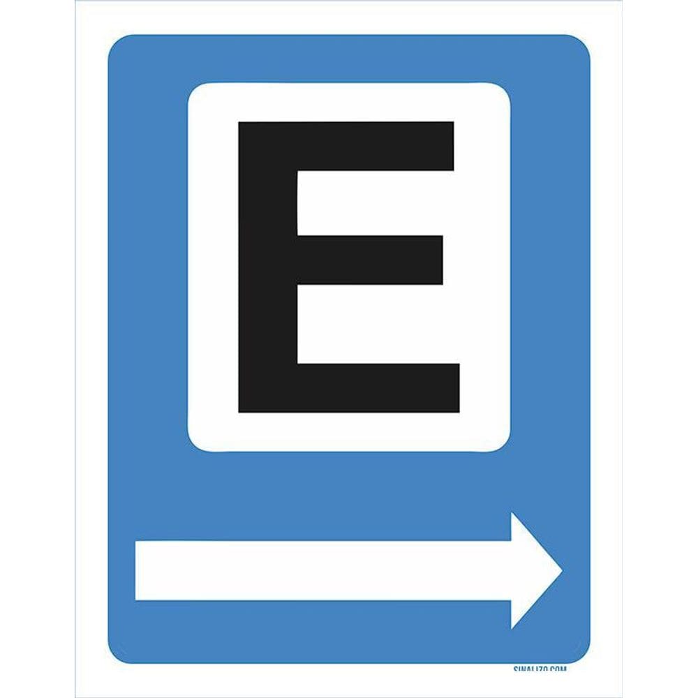 Placa De Sinalização - Estacionamento A Direita 36X46