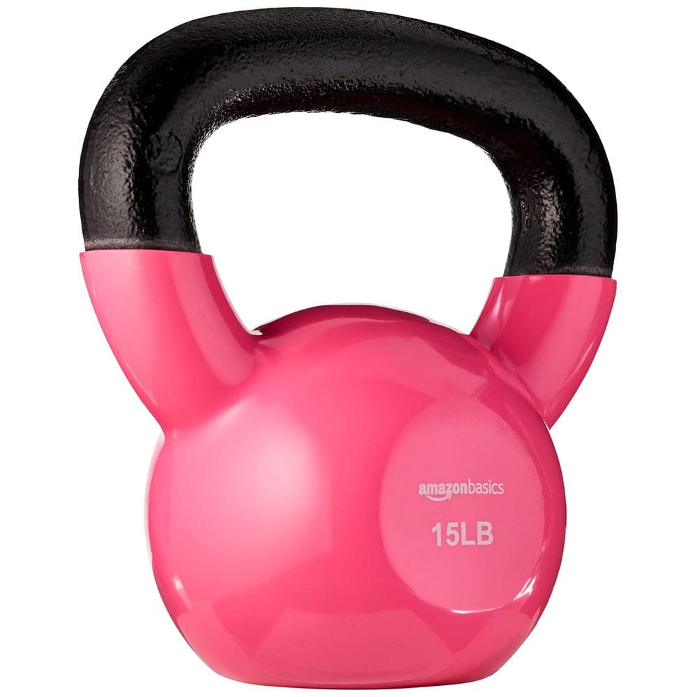 Vinil Kettlebell Amazon Basics 15 kg rosa