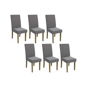 Cadeira Sala de Jantar 2CAD131FR Kit 6 Un Freijo/Suede Titanio A050 - Kappesberg