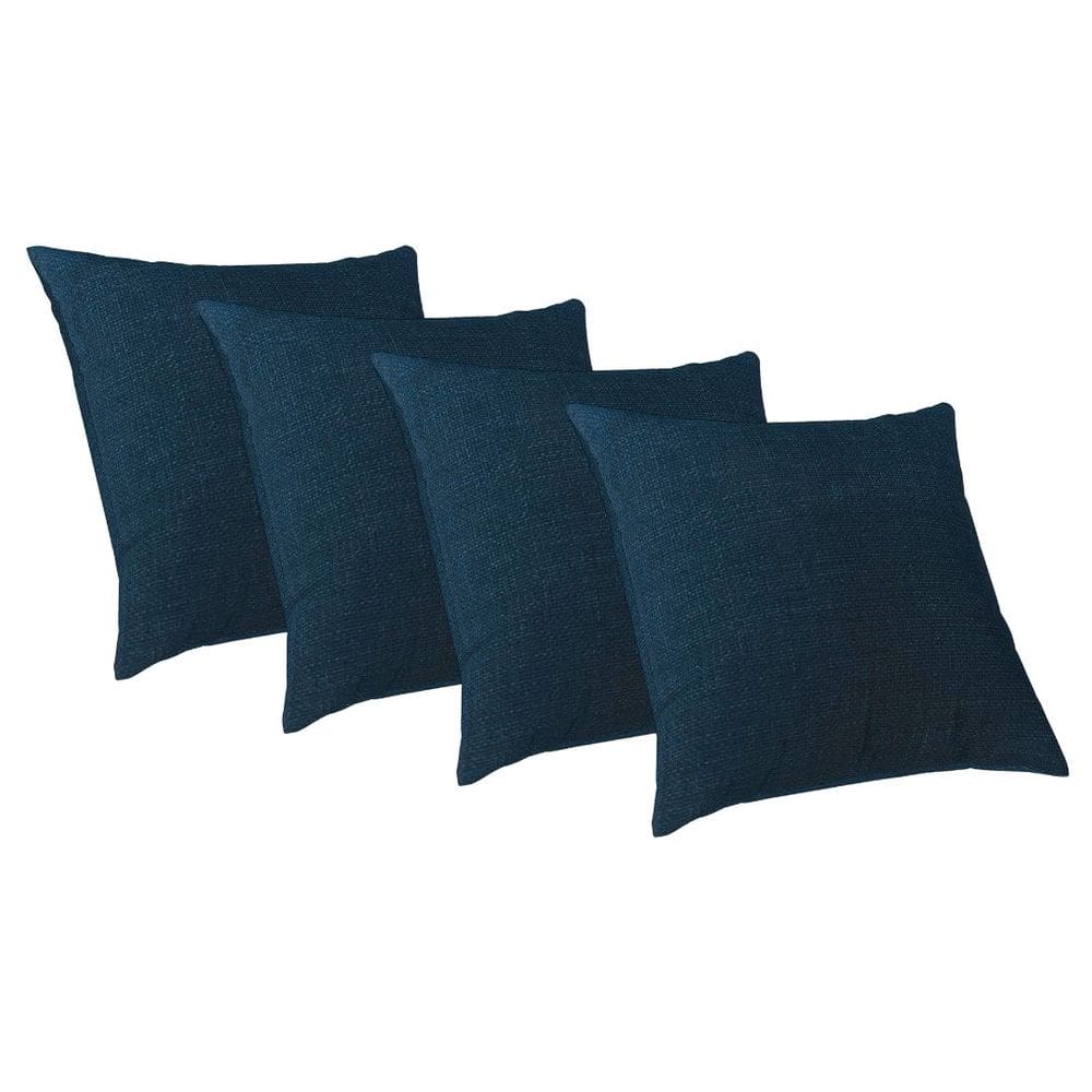 4 Capas De Almofadas Decorativa 50x50 Suede Santorini Azul