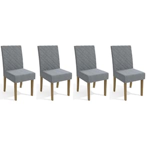 Cadeira Sala de Jantar 2CAD133FR Kit 4 Un Freijo/Linho Cinza A056 - Kappesberg