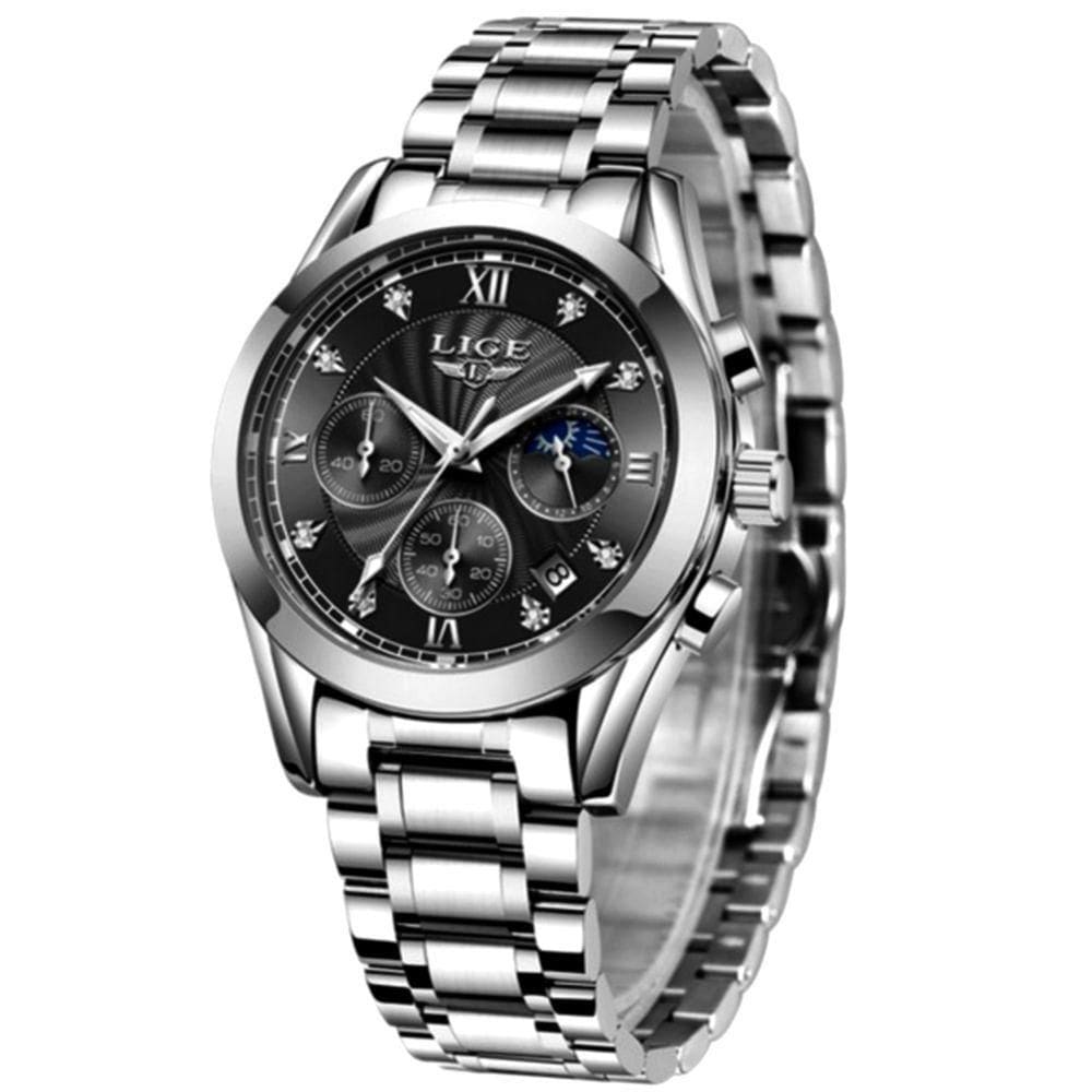 Relógio Feminino Analogico De Quartzo Pulseira Em Aço Casual