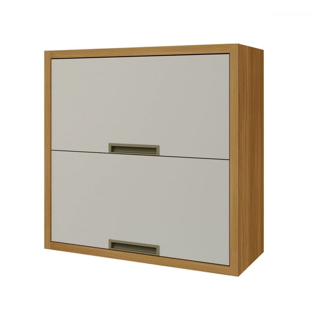 Armário Aéreo Cozinha 80 Cm Imperatriz 2 Portas 100% Mdf Freijó/Off White - Nesher